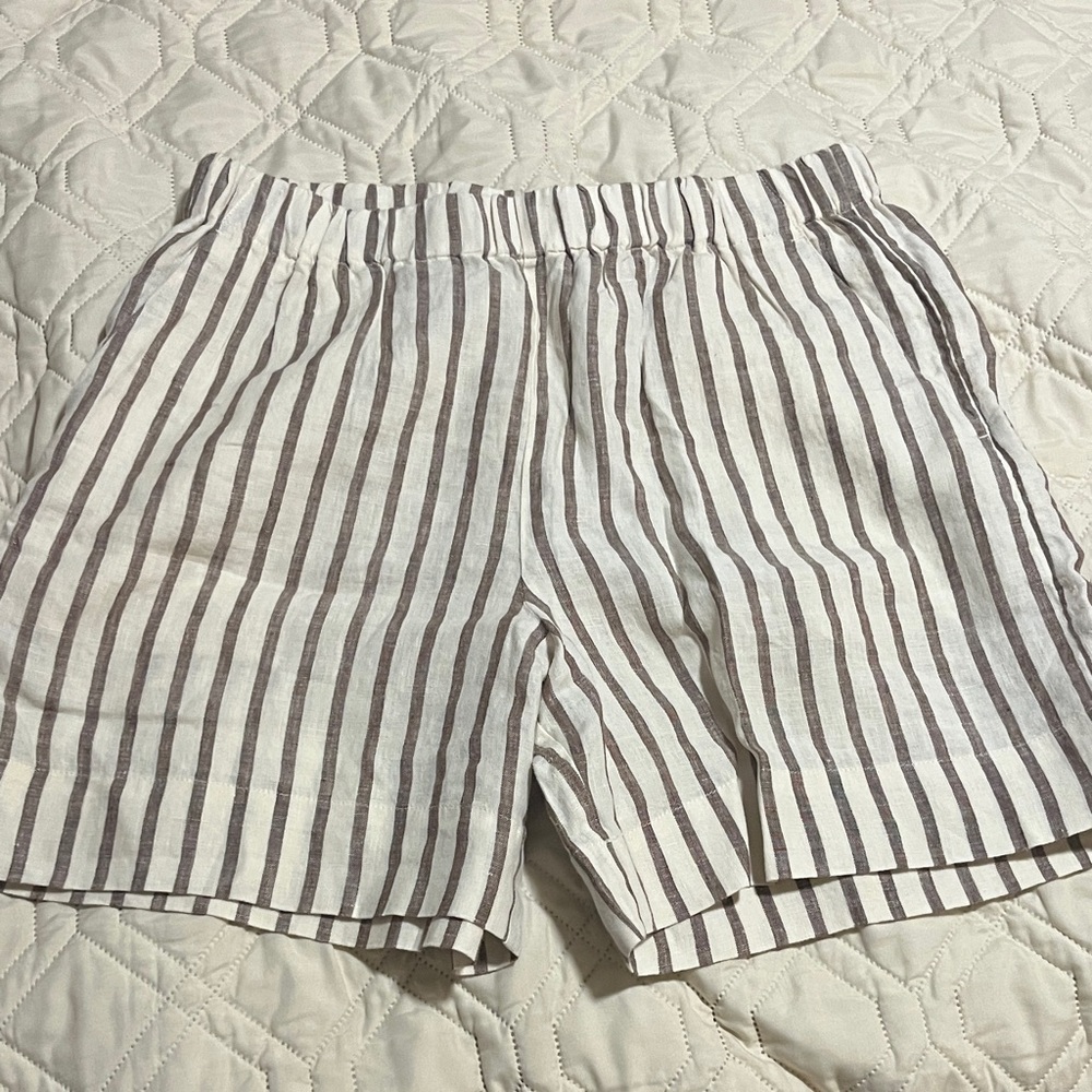 Faherty women’s linen striped shorts size medium brand new